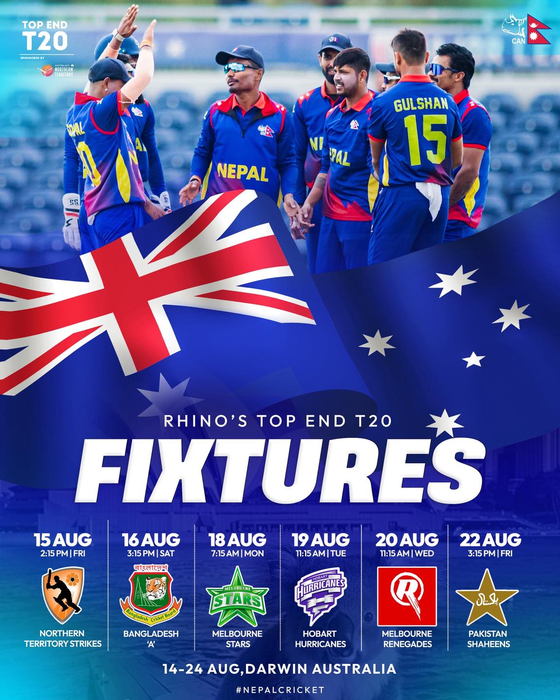 Top End T20 2025: Nepal Set for Australian Challenge